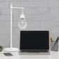 All The Rages Lalia Home Matte White Beacon Table Lamp With Clear Glass Shade
