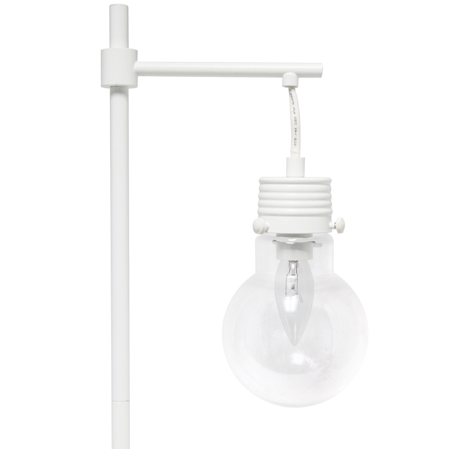 All The Rages Lalia Home Matte White Beacon Table Lamp With Clear Glass Shade