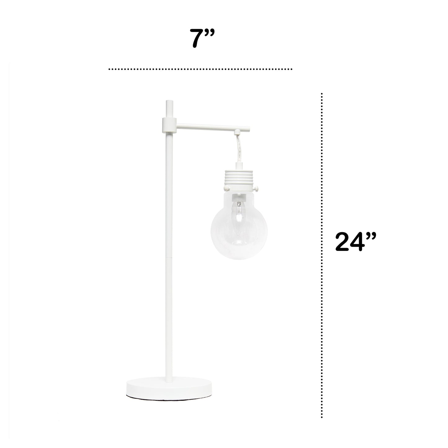 All The Rages Lalia Home Matte White Beacon Table Lamp With Clear Glass Shade