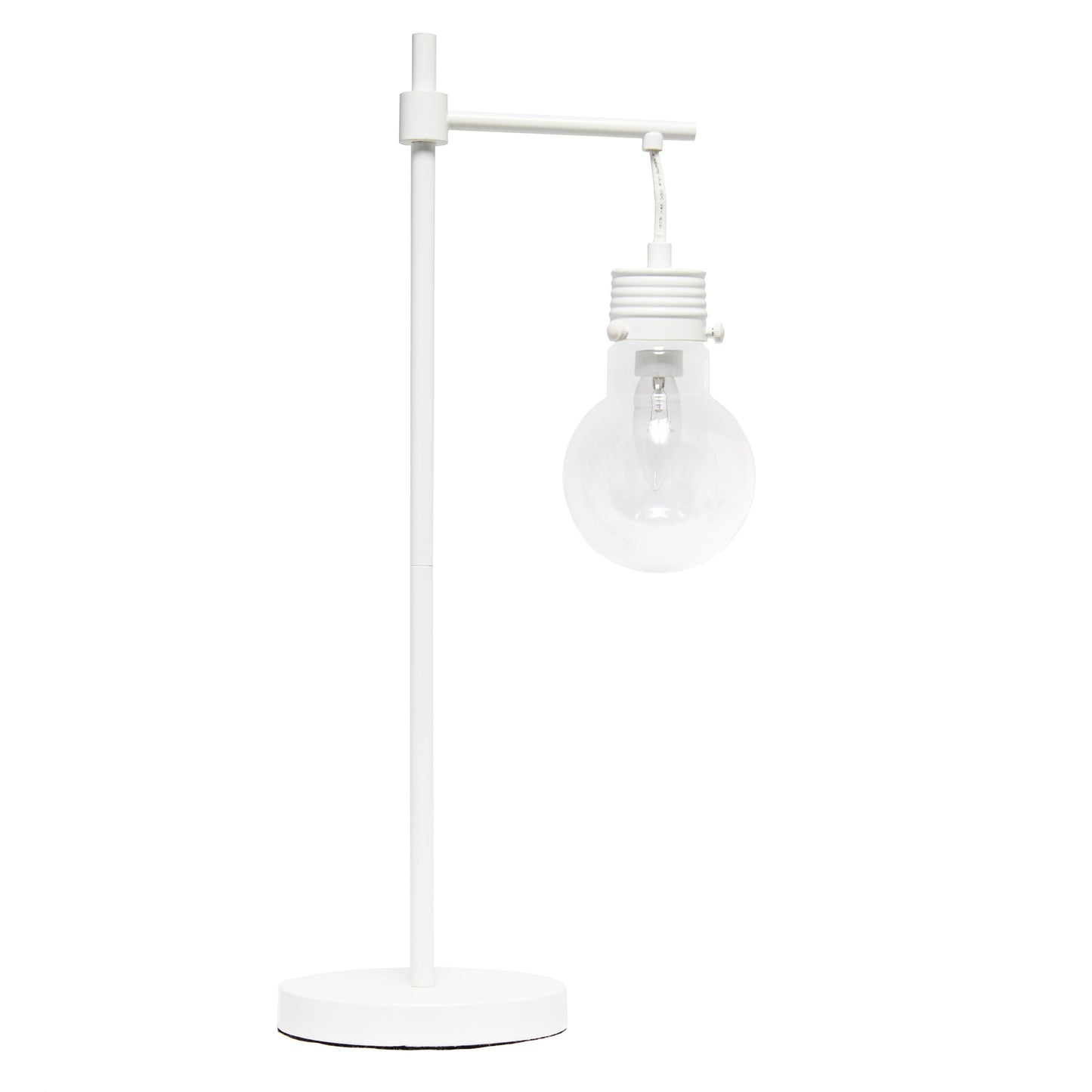 All The Rages Lalia Home Matte White Beacon Table Lamp With Clear Glass Shade