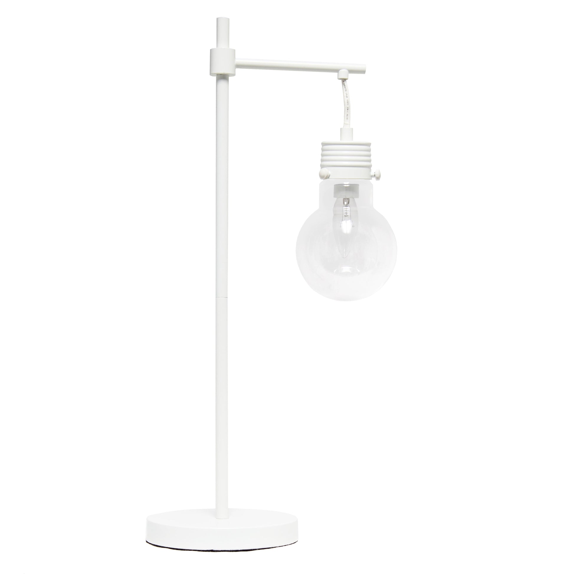 All The Rages Lalia Home Matte White Beacon Table Lamp With Clear Glass Shade