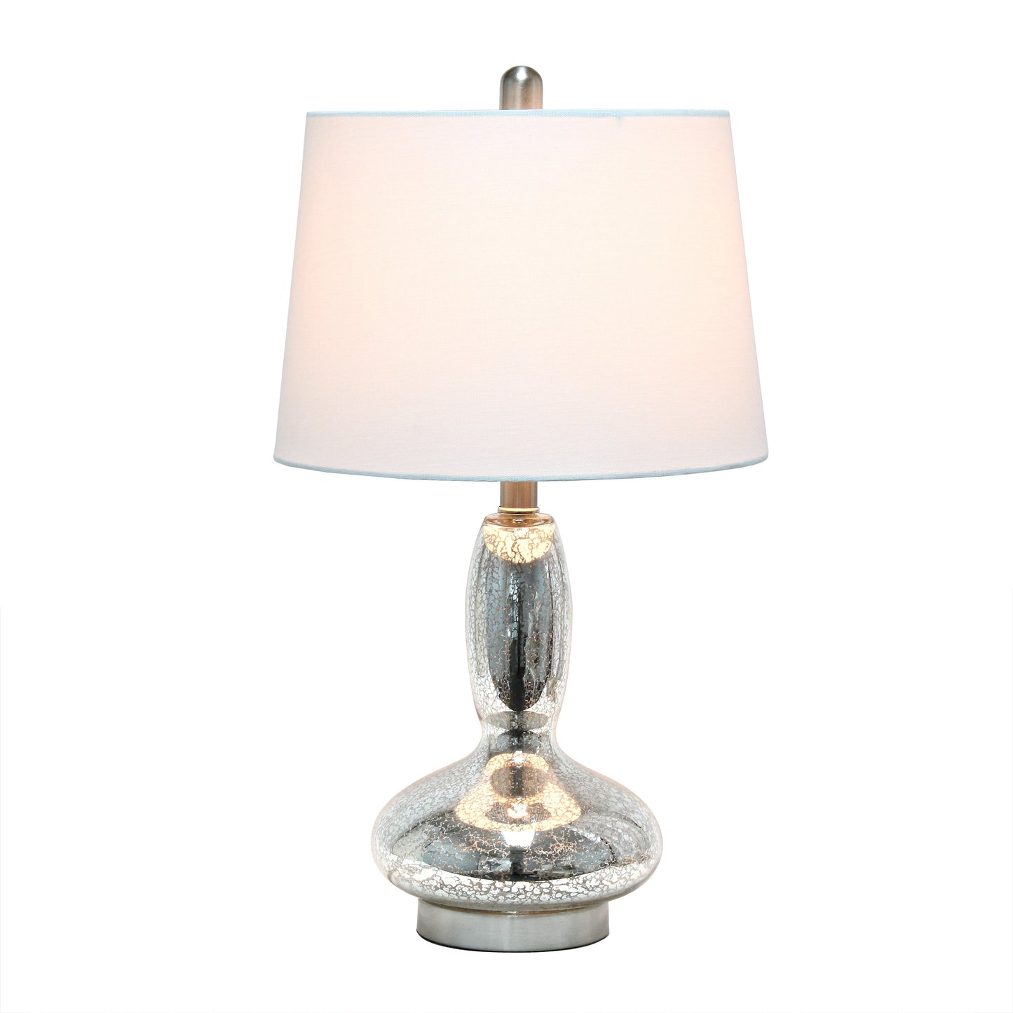 All The Rages Lalia Home Mercury Glass Dollop Table Lamp With White Fabric Shade
