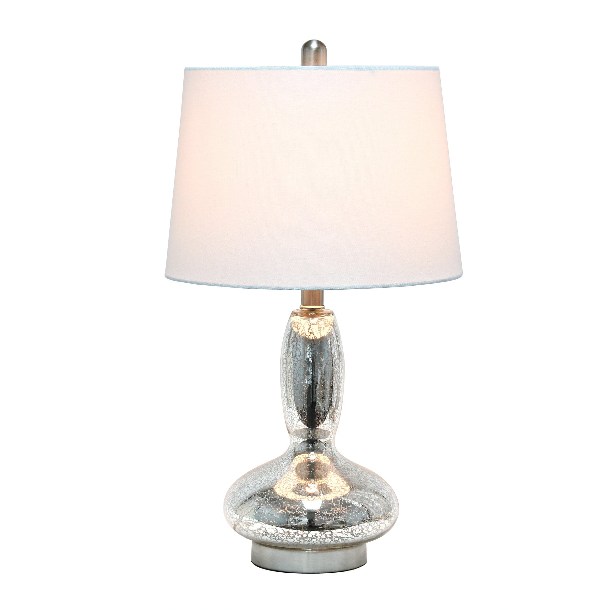 All The Rages Lalia Home Mercury Glass Dollop Table Lamp With White Fabric Shade