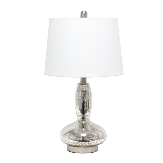 All The Rages Lalia Home Mercury Glass Dollop Table Lamp With White Fabric Shade