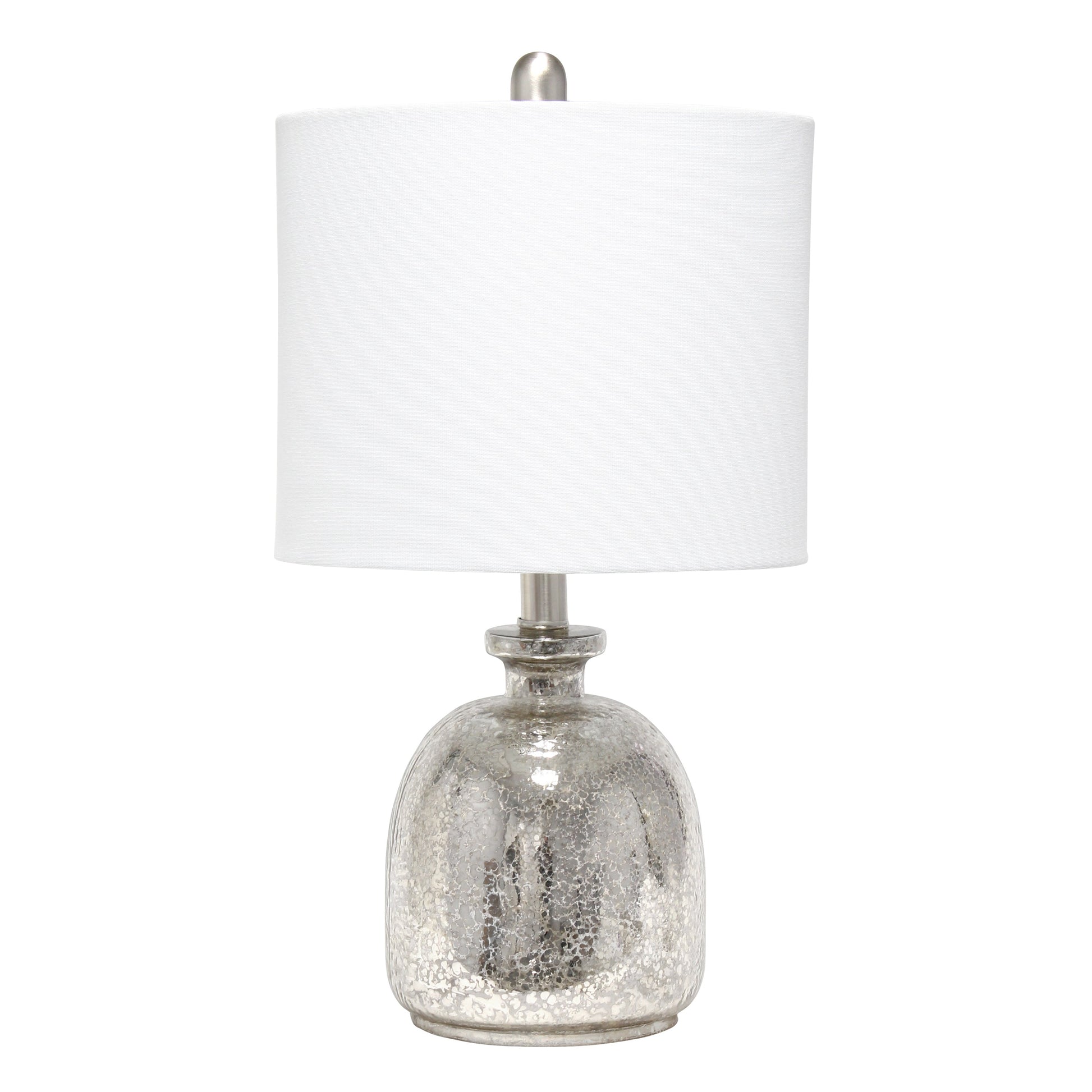 All The Rages Lalia Home Mercury Hammered Glass Jar Table Lamp With White Linen Shade