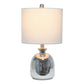 All The Rages Lalia Home Metallic Gray Hammered Glass Jar Table Lamp With Gray Linen Shade