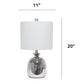 All The Rages Lalia Home Metallic Gray Hammered Glass Jar Table Lamp With Gray Linen Shade