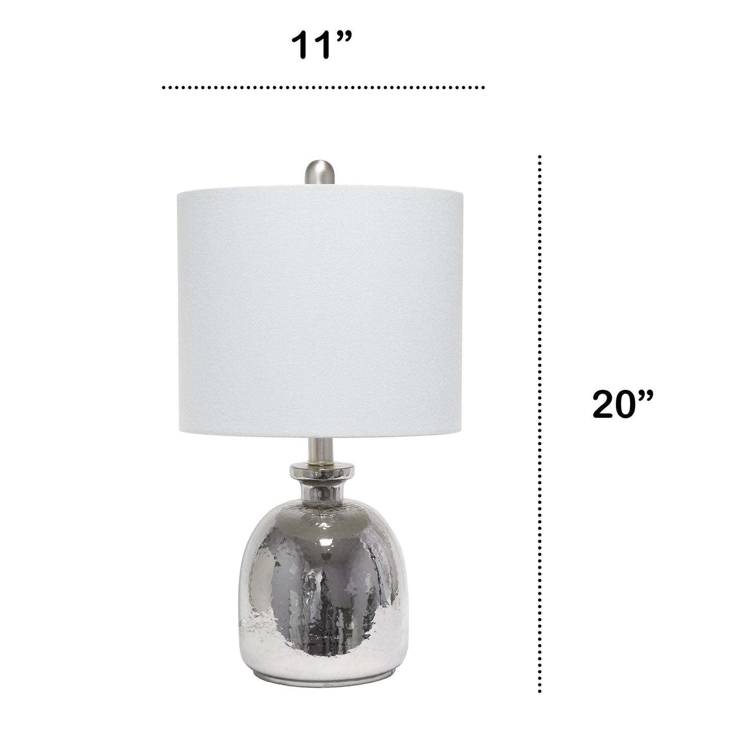 All The Rages Lalia Home Metallic Gray Hammered Glass Jar Table Lamp With Gray Linen Shade
