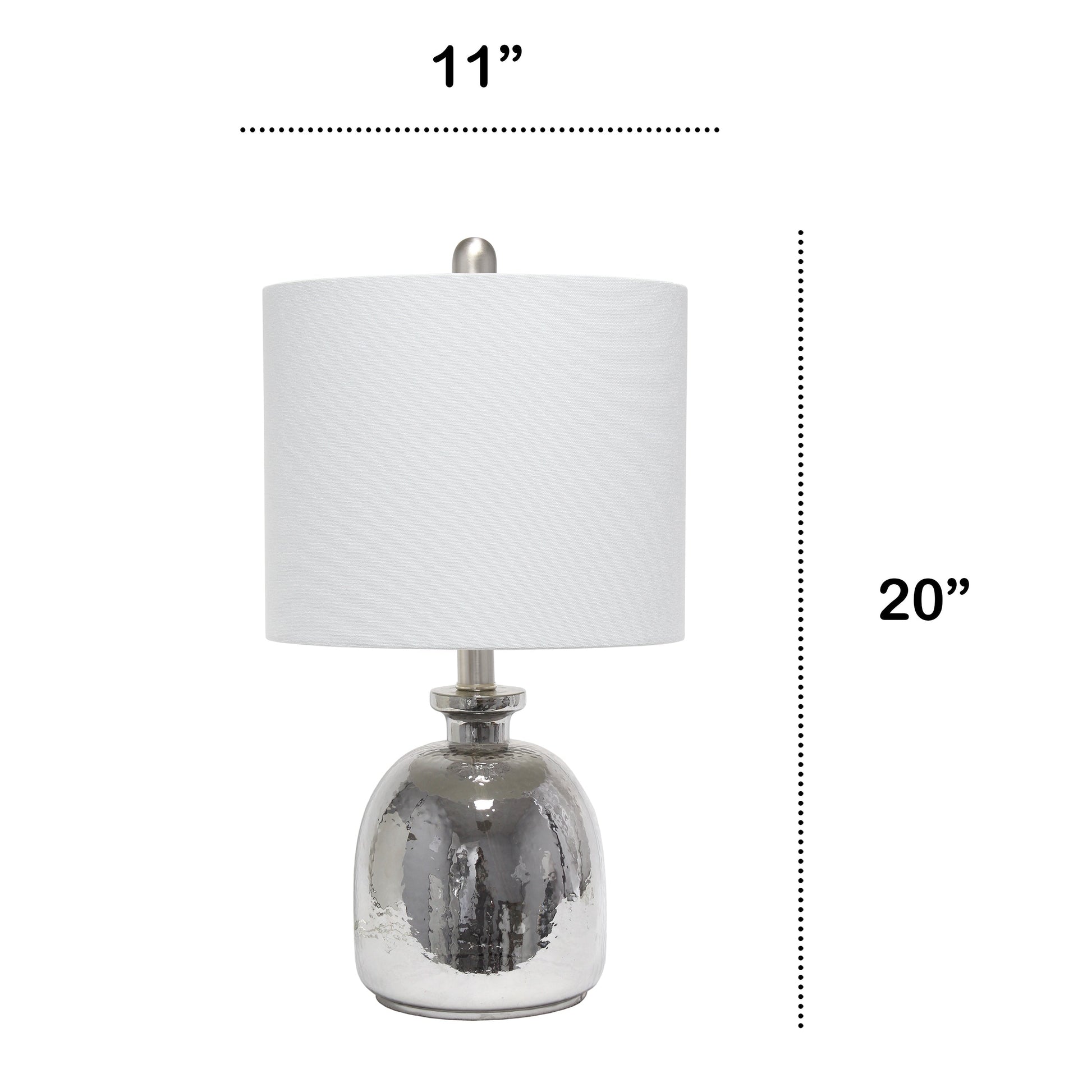 All The Rages Lalia Home Metallic Gray Hammered Glass Jar Table Lamp With Gray Linen Shade