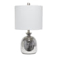 All The Rages Lalia Home Metallic Gray Hammered Glass Jar Table Lamp With Gray Linen Shade