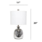 All The Rages Lalia Home Metallic Gray Hammered Glass Jar Table Lamp With White Linen Shade