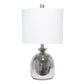 All The Rages Lalia Home Metallic Gray Hammered Glass Jar Table Lamp With White Linen Shade