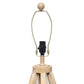 All The Rages Lalia Home Natural Wooded 2-Light Arch Farmhouse Table Lamp With White Fabric Shade