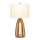 All The Rages Lalia Home Old Wood 2-Light Arch Farmhouse Table Lamp With White Fabric Shade