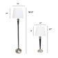 All The Rages Lalia Home Perennial Modern Sonoma Malbec Black & Brushed Nickel Table & Floor Lamp Set With Cream Tapered Drum Fabric Shades