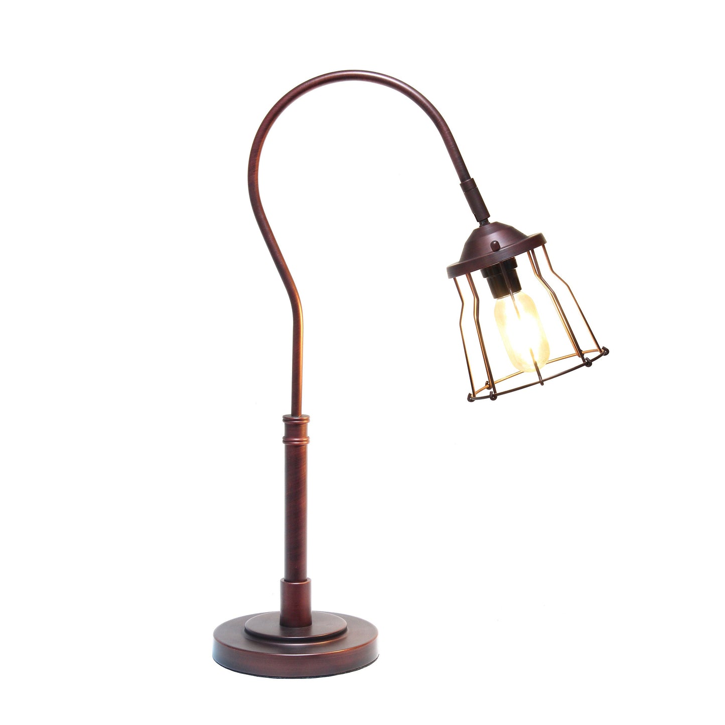 All The Rages Lalia Home Red Bronze Table Lamp With Rustic Caged Shade