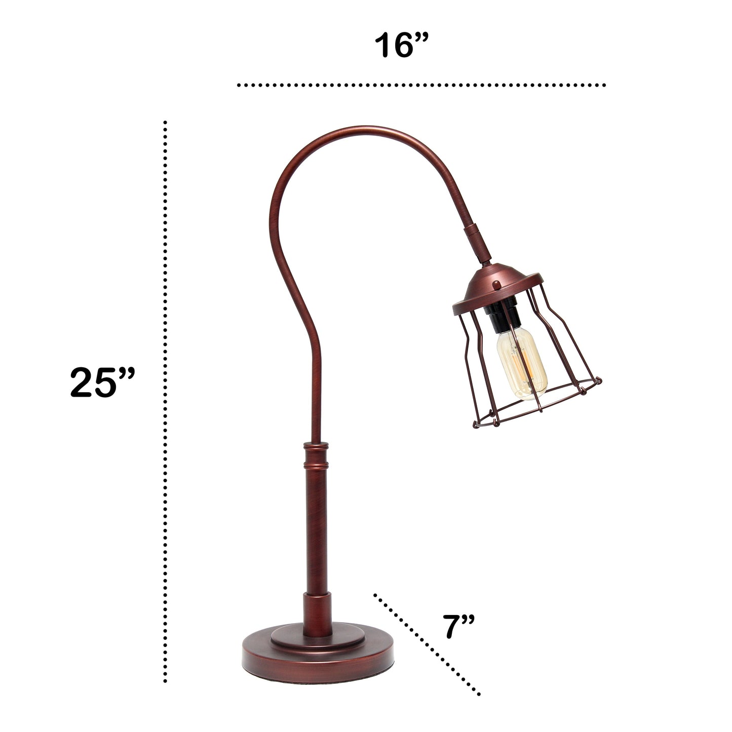 All The Rages Lalia Home Red Bronze Table Lamp With Rustic Caged Shade