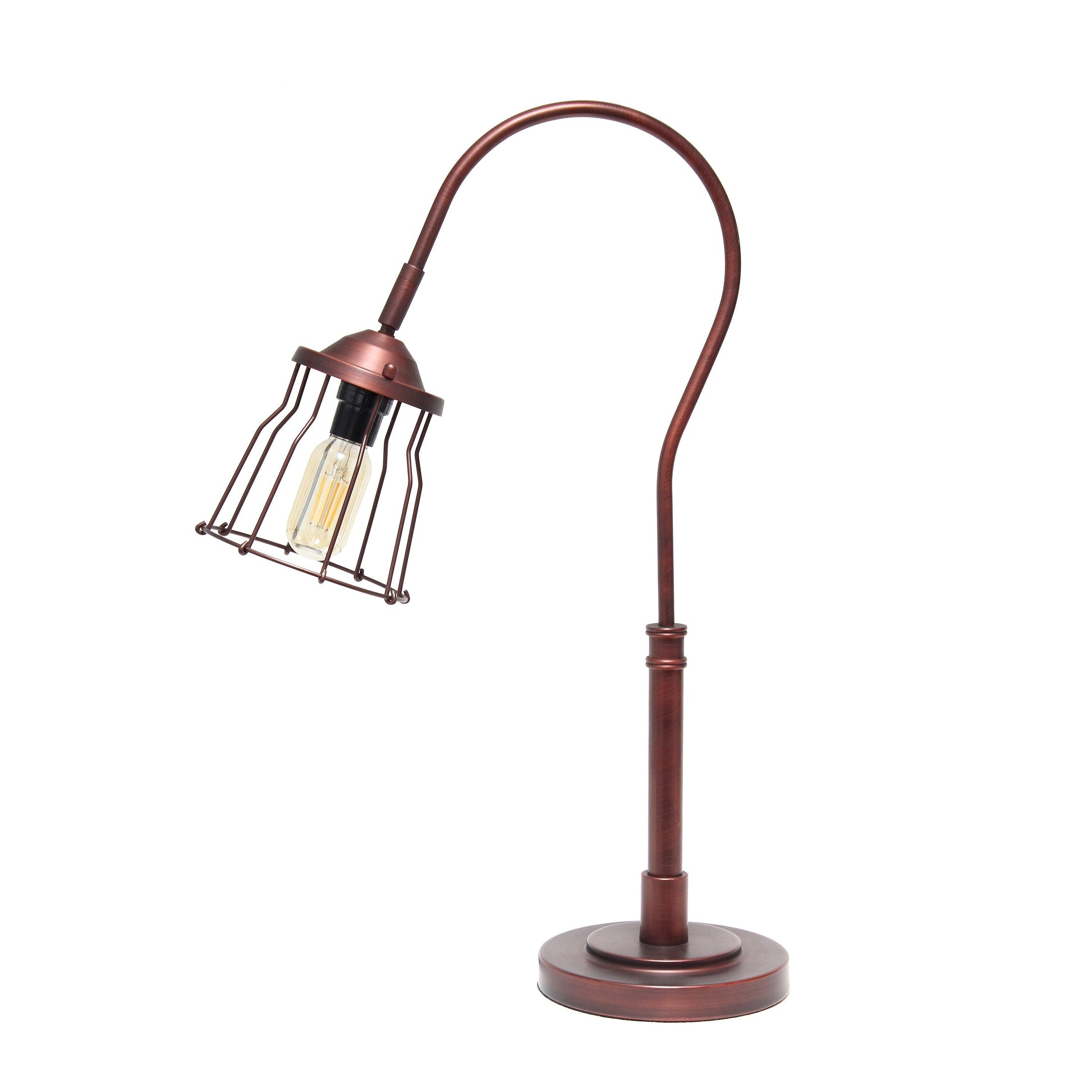 All The Rages Lalia Home Red Bronze Table Lamp With Rustic Caged Shade