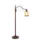 All The Rages Lalia Home Red Bronze Vintage Arched 1-Light Floor Lamp With Iron Mesh Shade