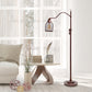 All The Rages Lalia Home Red Bronze Vintage Arched 1-Light Floor Lamp With Iron Mesh Shade