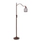 All The Rages Lalia Home Red Bronze Vintage Arched 1-Light Floor Lamp With Iron Mesh Shade