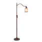 All The Rages Lalia Home Red Bronze Vintage Arched 1-Light Floor Lamp With Iron Mesh Shade