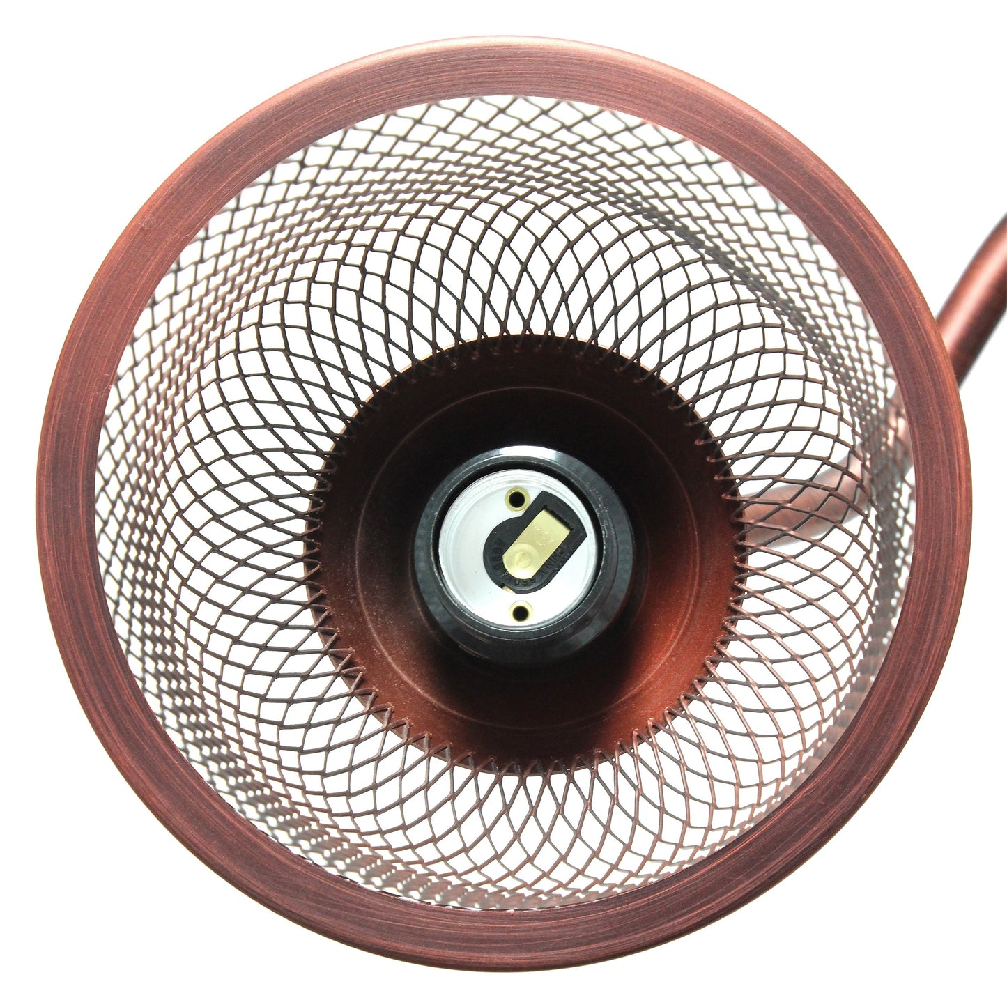 All The Rages Lalia Home Red Bronze Vintage Arched Table Lamp With Iron Mesh Shade