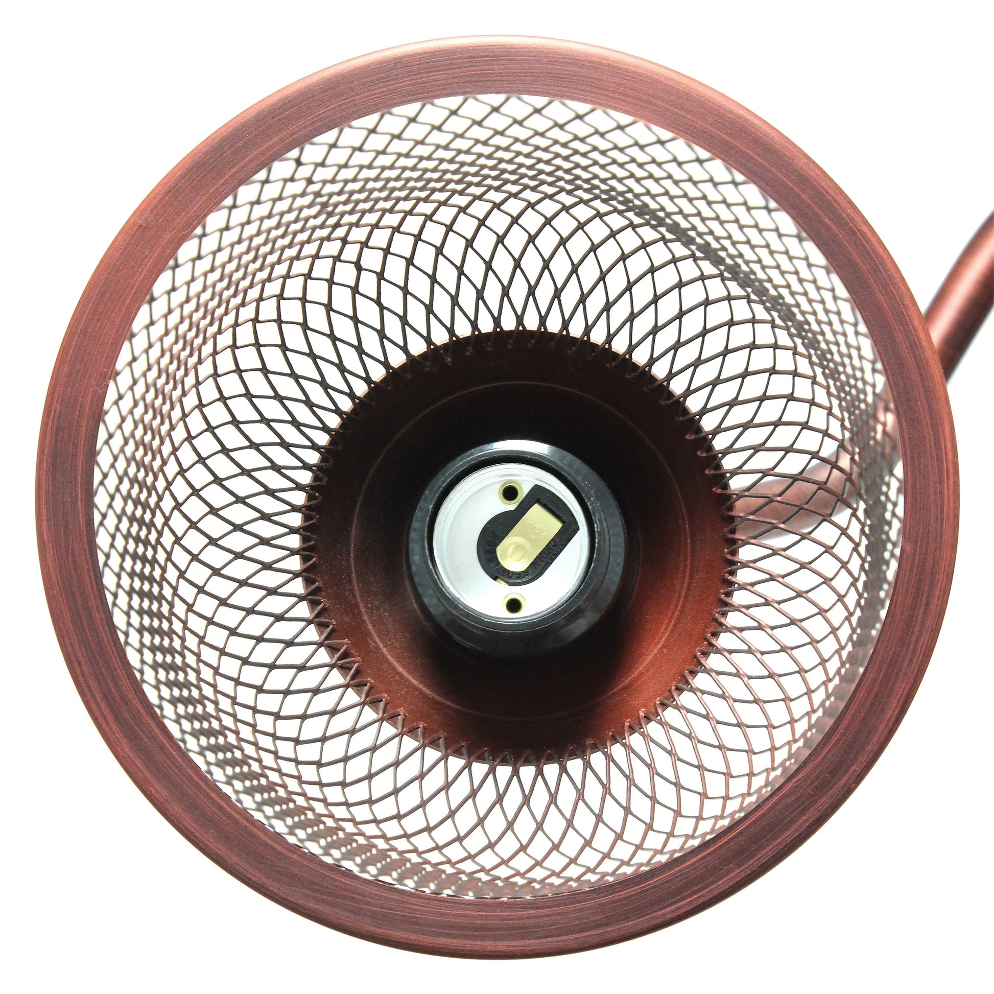 All The Rages Lalia Home Red Bronze Vintage Arched Table Lamp With Iron Mesh Shade