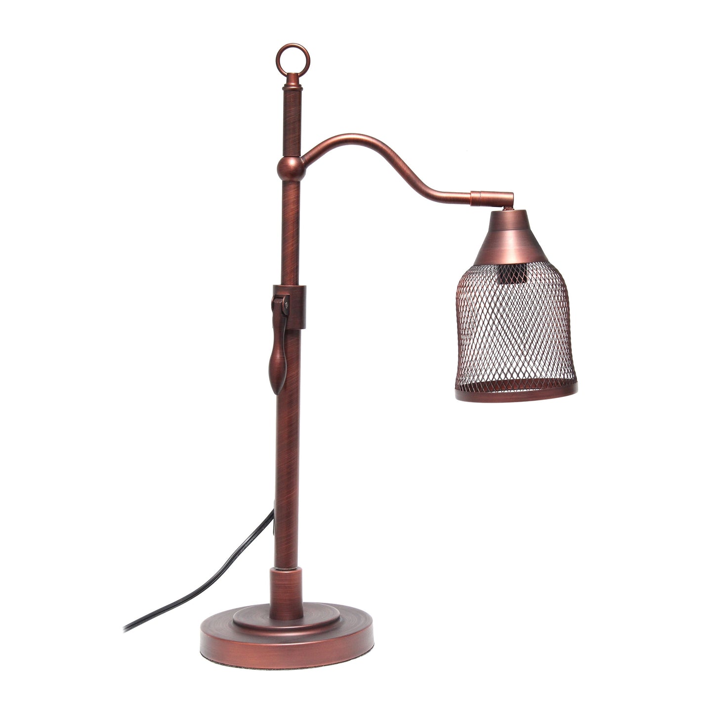 All The Rages Lalia Home Red Bronze Vintage Arched Table Lamp With Iron Mesh Shade