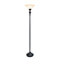 All The Rages Lalia Home Restoration Bronze 1-Light Classic Torchiere Floor Lamp With Marbleized Glass Shade
