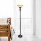 All The Rages Lalia Home Restoration Bronze 1-Light Classic Torchiere Floor Lamp With Marbleized Glass Shade