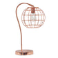 All The Rages Lalia Home Rose Gold Arched Metal Cage Table Lamp