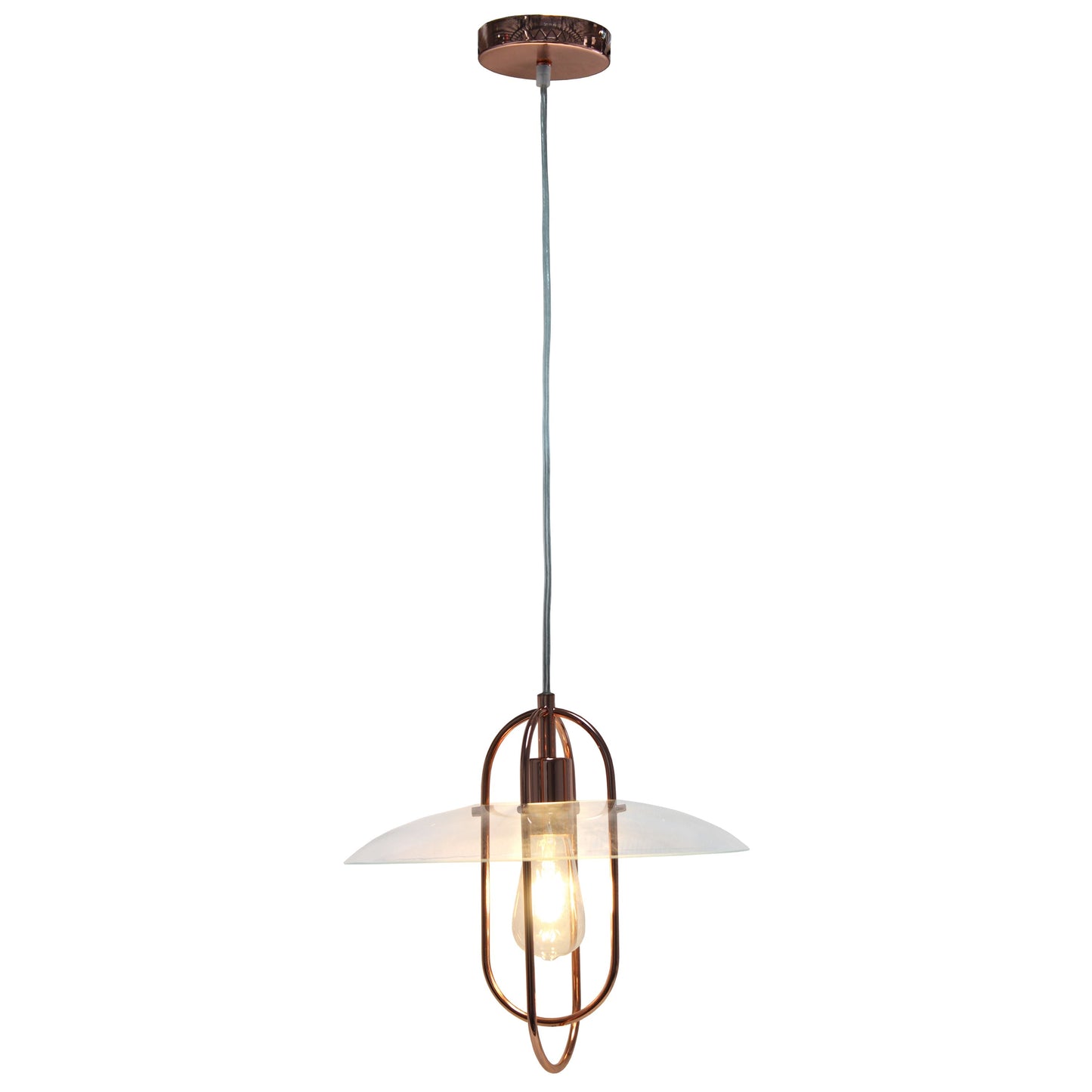 All The Rages Lalia Home Rose Gold Elongated Metal Pendant Light