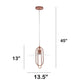 All The Rages Lalia Home Rose Gold Elongated Metal Pendant Light