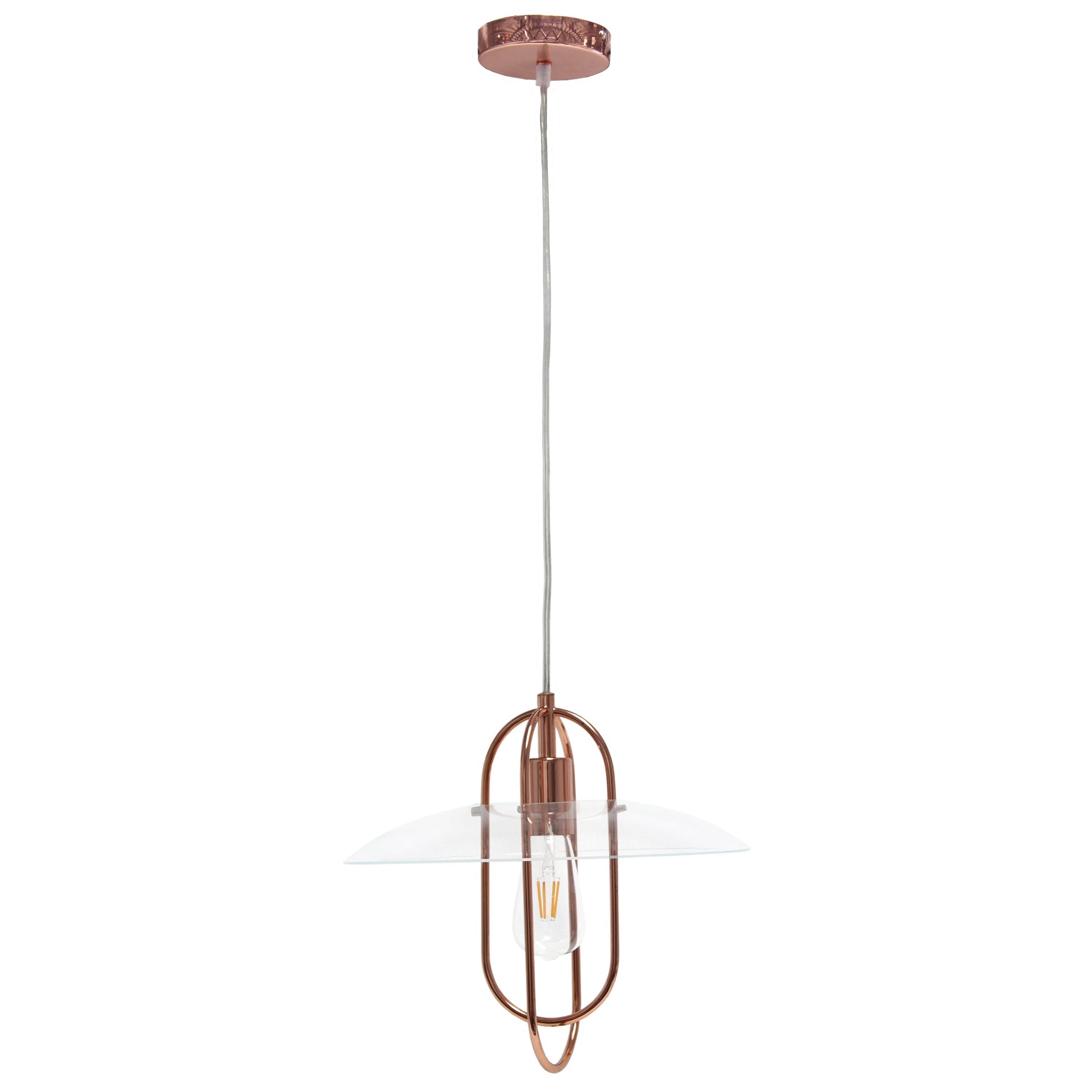 All The Rages Lalia Home Rose Gold Elongated Metal Pendant Light