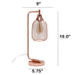 All The Rages Lalia Home Rose Gold Industrial Mesh Table Lamp