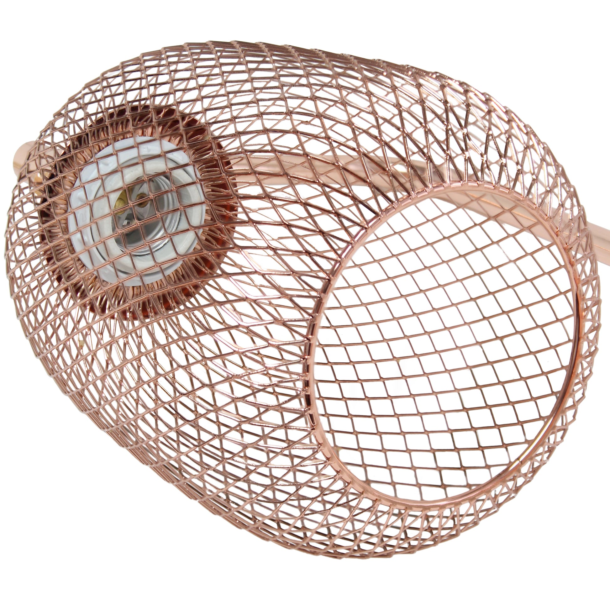 All The Rages Lalia Home Rose Gold Industrial Mesh Table Lamp