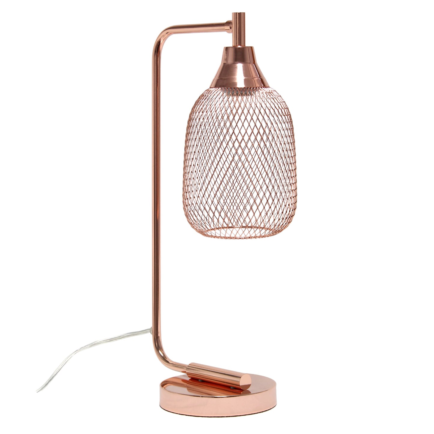 All The Rages Lalia Home Rose Gold Industrial Mesh Table Lamp