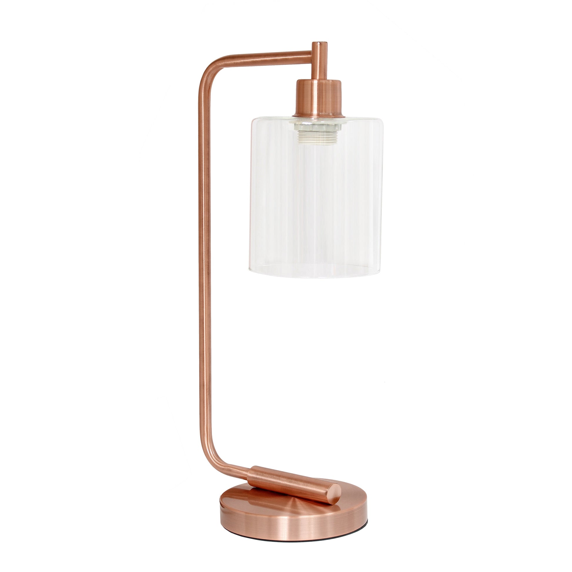 All The Rages Lalia Home Rose Gold Iron Table Lamp With Glass Shade