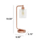 All The Rages Lalia Home Rose Gold Iron Table Lamp With Glass Shade