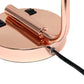 All The Rages Lalia Home Rose Gold Iron Table Lamp With USB Port & Glass Shade