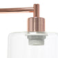 All The Rages Lalia Home Rose Gold Iron Table Lamp With USB Port & Glass Shade