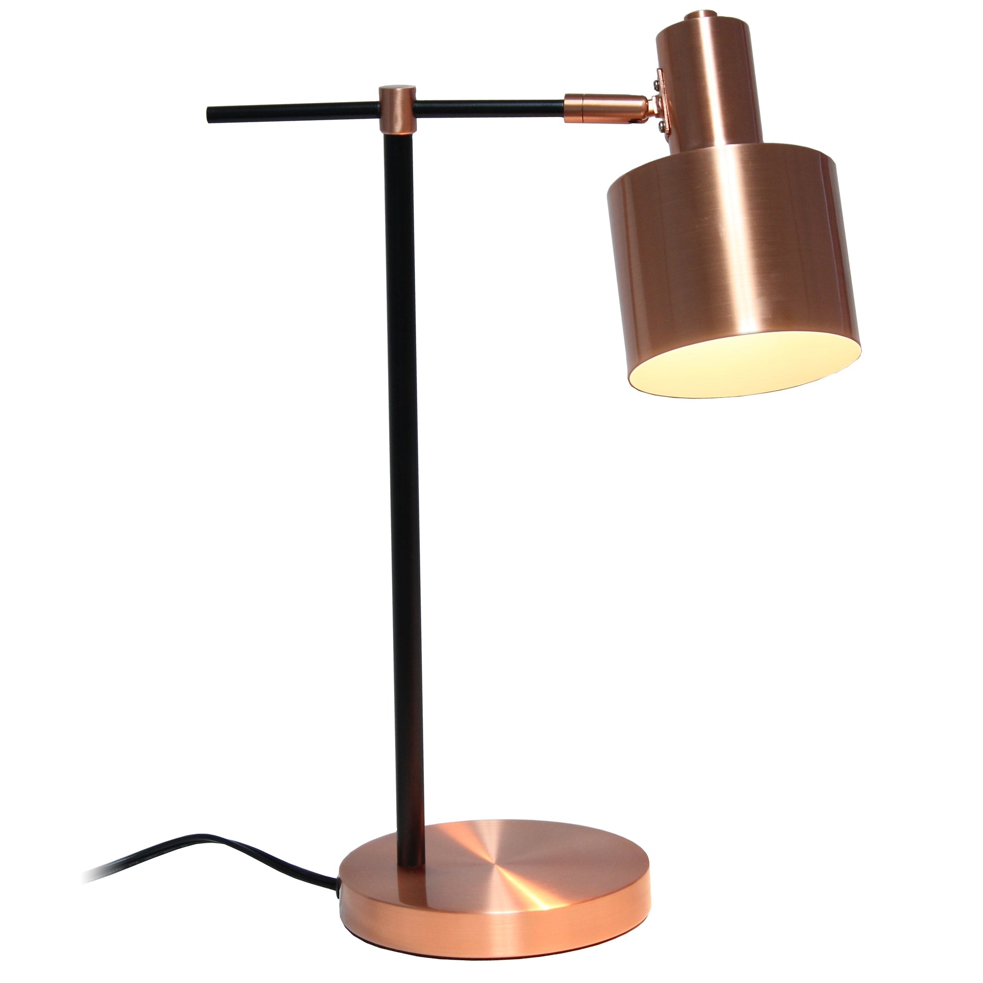 All The Rages Lalia Home Rose Gold Mid Century Modern Metal Table Lamp