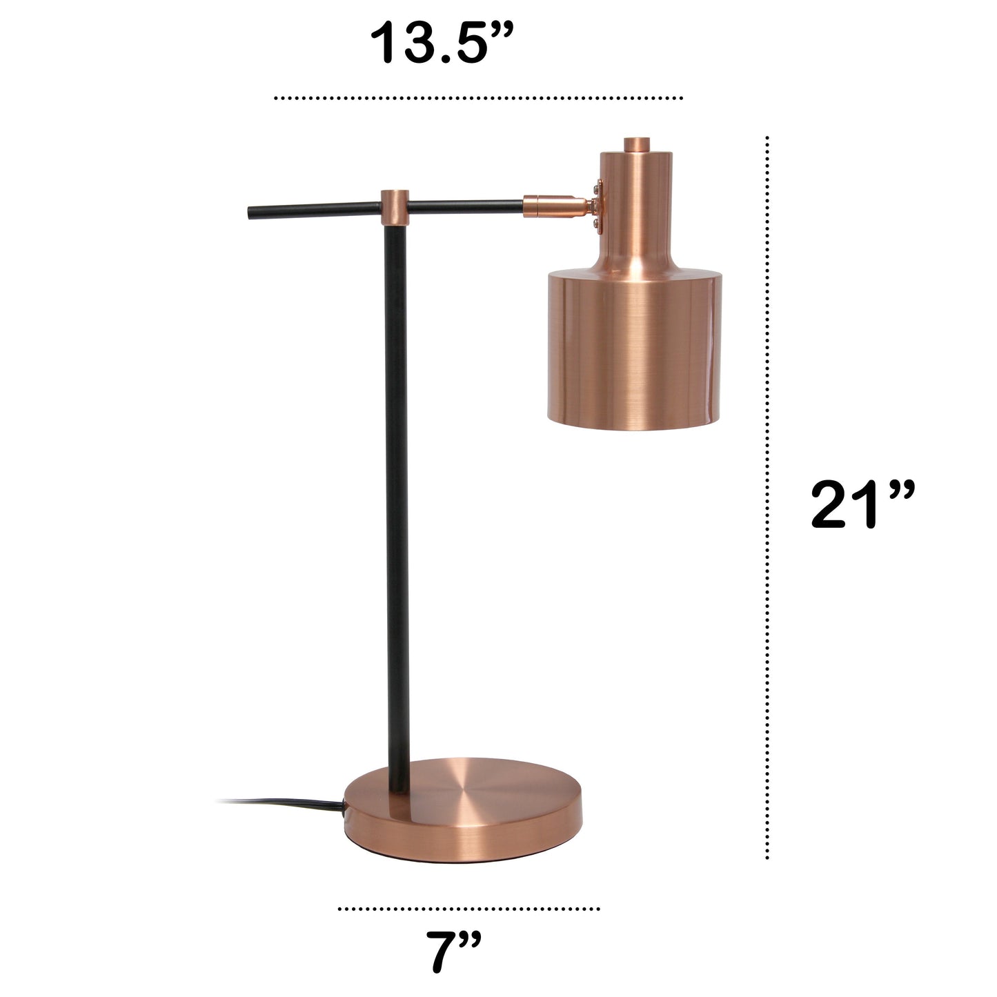 All The Rages Lalia Home Rose Gold Mid Century Modern Metal Table Lamp