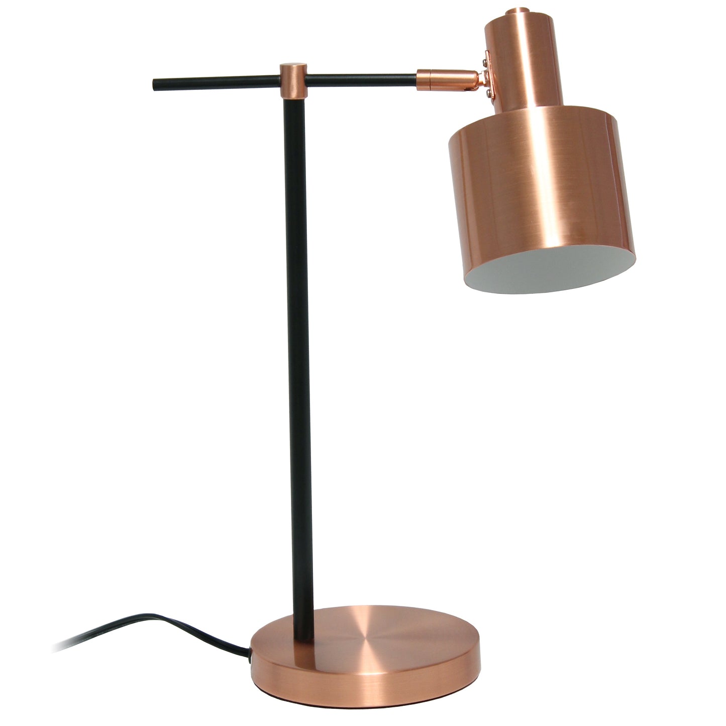 All The Rages Lalia Home Rose Gold Mid Century Modern Metal Table Lamp