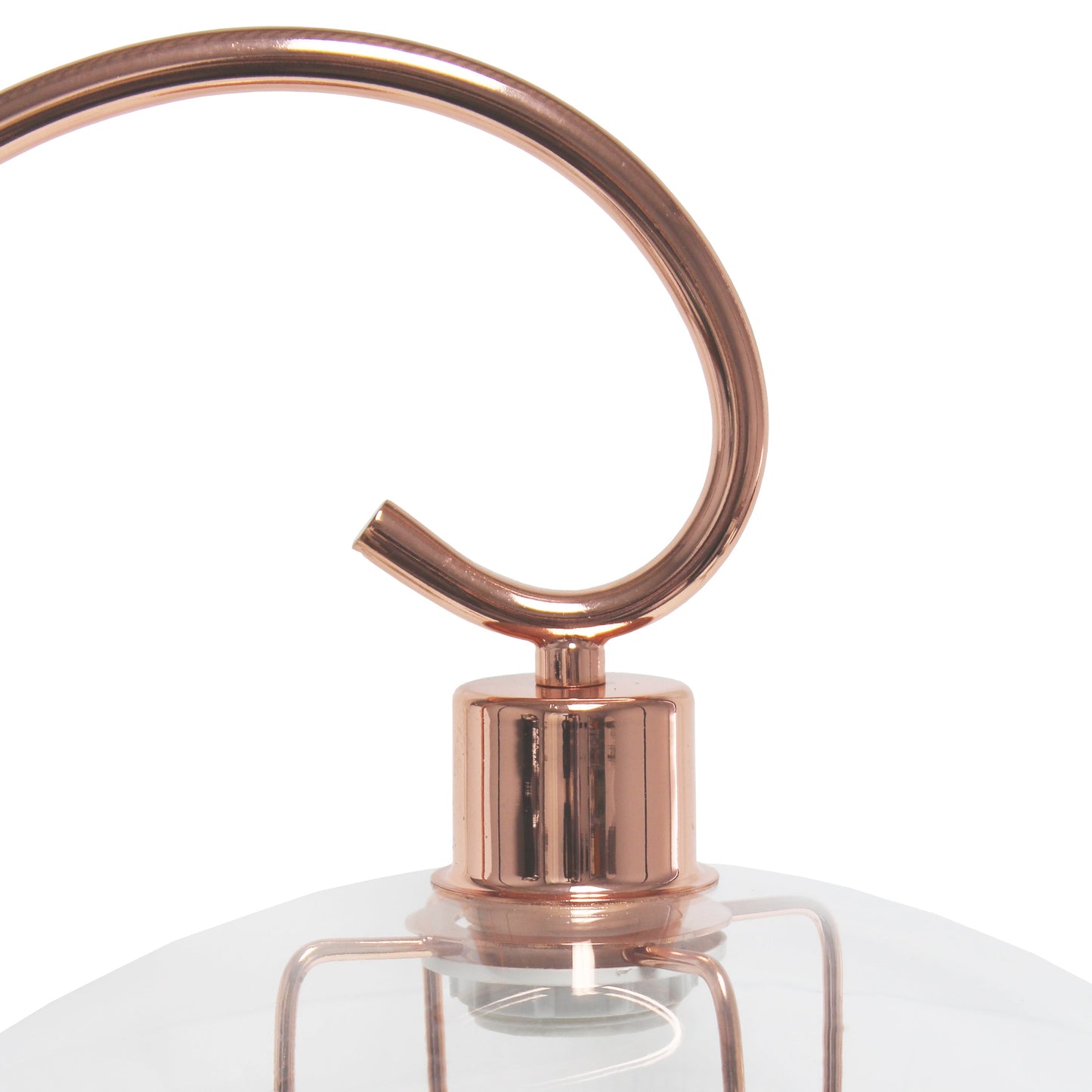 All The Rages Lalia Home Rose Gold Modern Metal Scroll Table Lamp