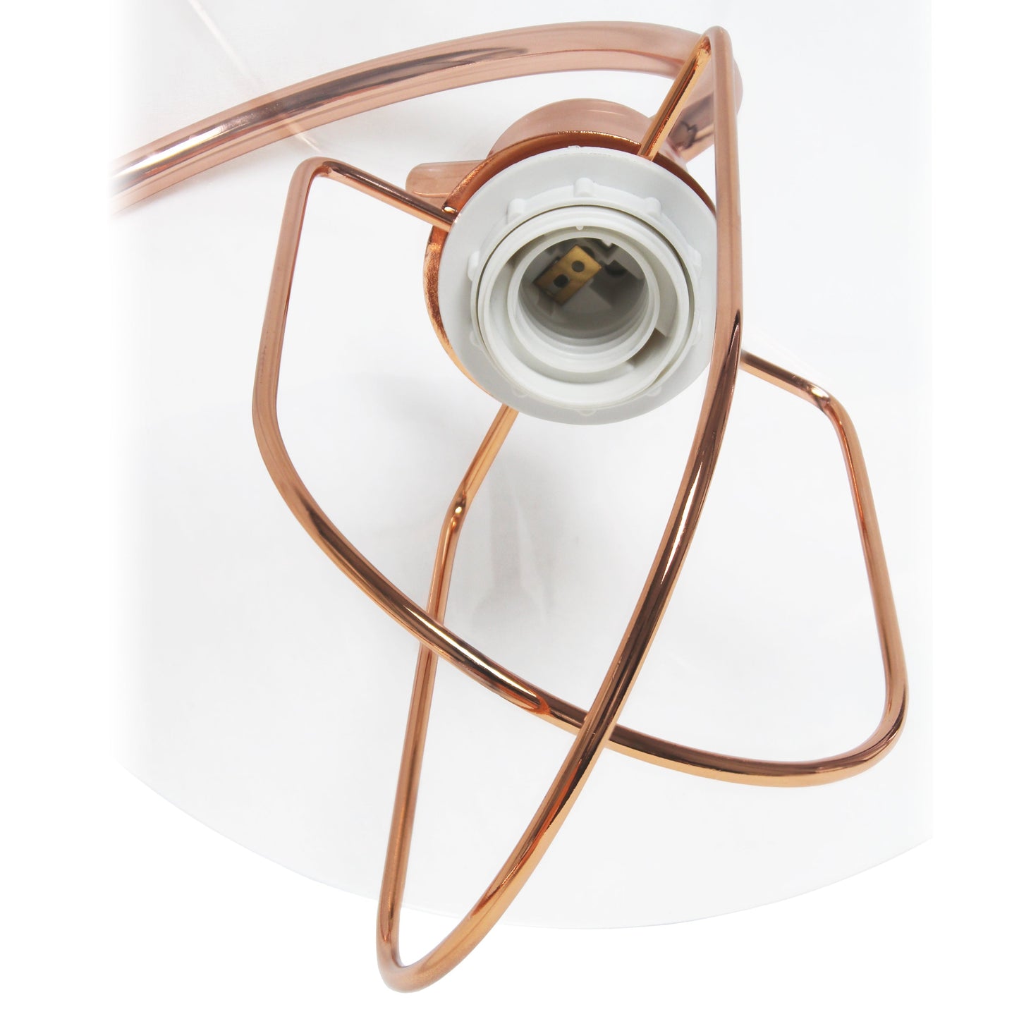 All The Rages Lalia Home Rose Gold Modern Metal Scroll Table Lamp