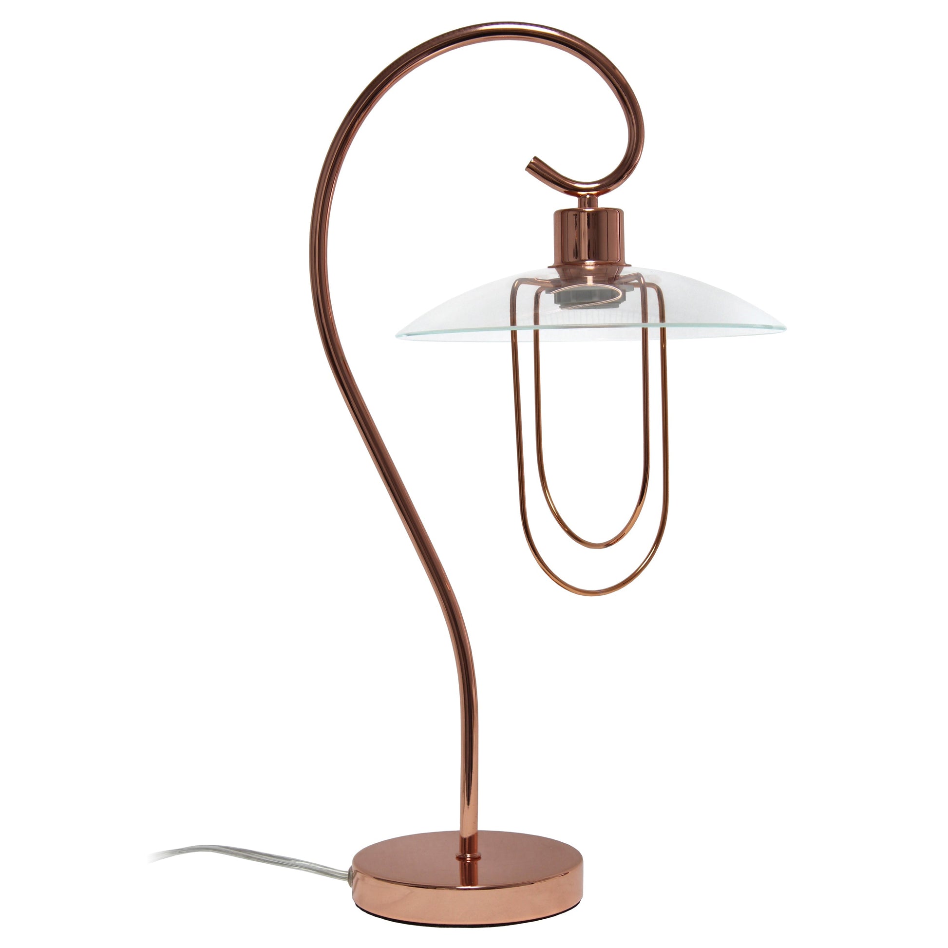 All The Rages Lalia Home Rose Gold Modern Metal Scroll Table Lamp