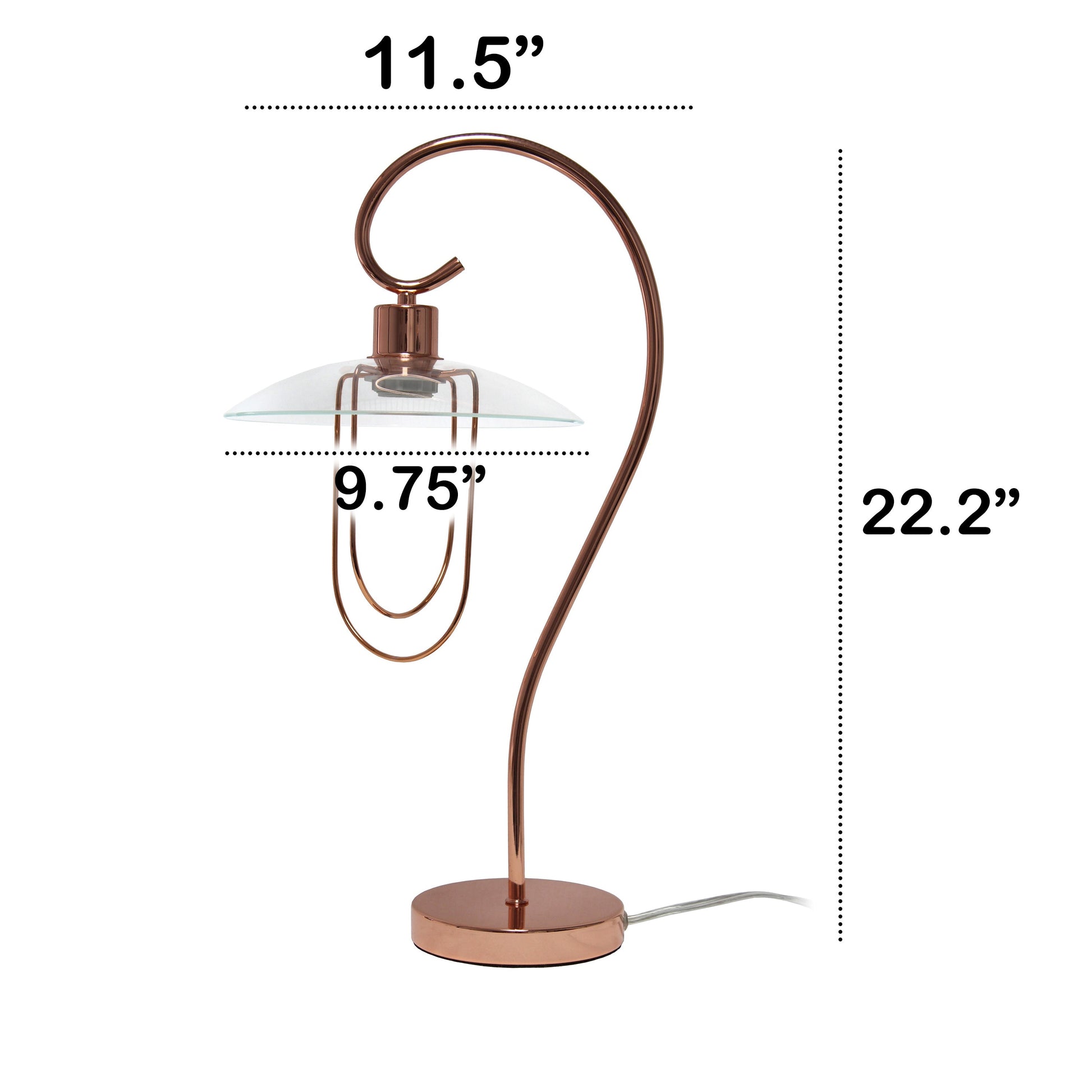 All The Rages Lalia Home Rose Gold Modern Metal Scroll Table Lamp