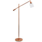 All The Rages Lalia Home Rose Gold Swing Arm Floor Lamp With Clear Glass Cylindrical Shade